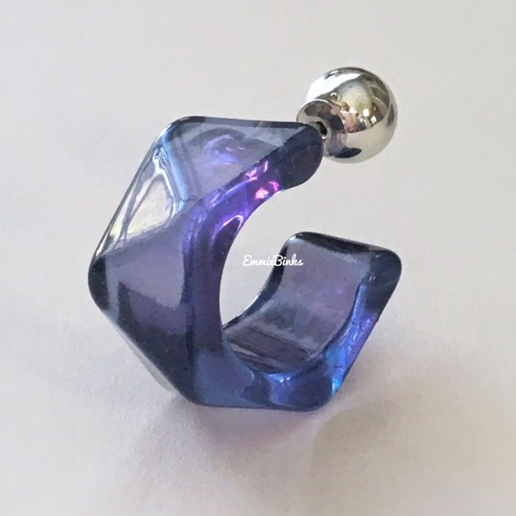 ✨3for$38 New Zara Translucent Chunky Hoop Ball Back Earrings - Picture 6 of 16